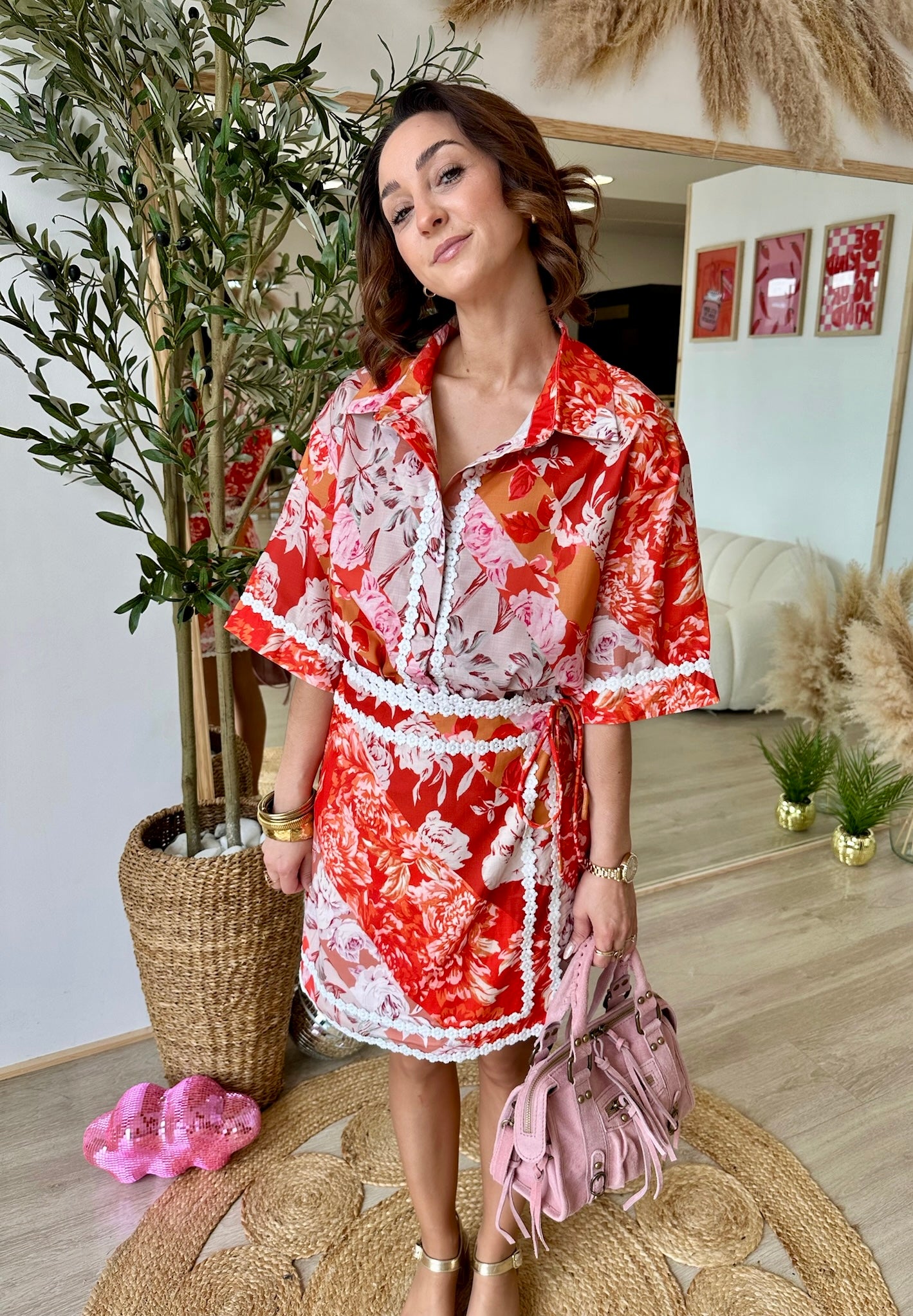 ENSEMBLE IMPRIME FLEUR "LUCIE"