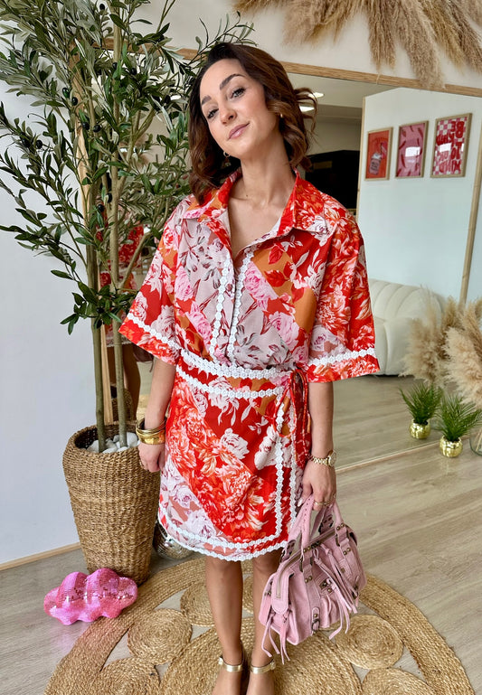 ENSEMBLE IMPRIME FLEUR "LUCIE"