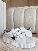 BASKETS "KATIE" BI-MATIÈRE TURQUOISE