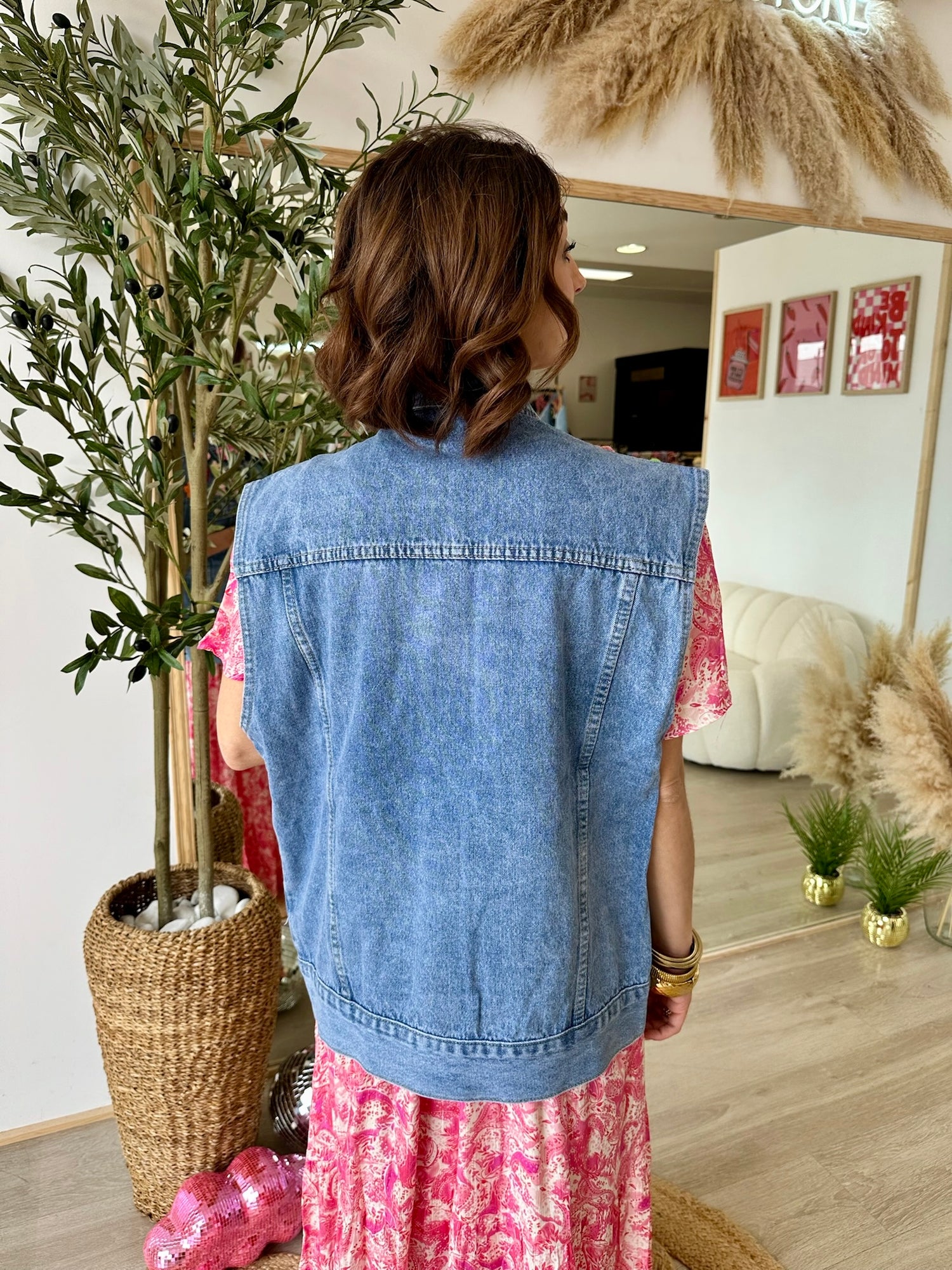 VESTE EN JEAN SANS MANCHE "MAELIA"