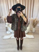 VESTE SANS MANCHE LEOPARD "MARGOT"