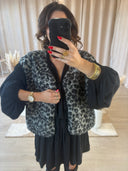 VESTE SANS MANCHE LEOPARD "MARGOT"