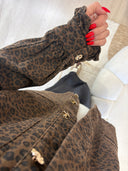 VESTE LEOPARD CÔTELÉ "SHANA"