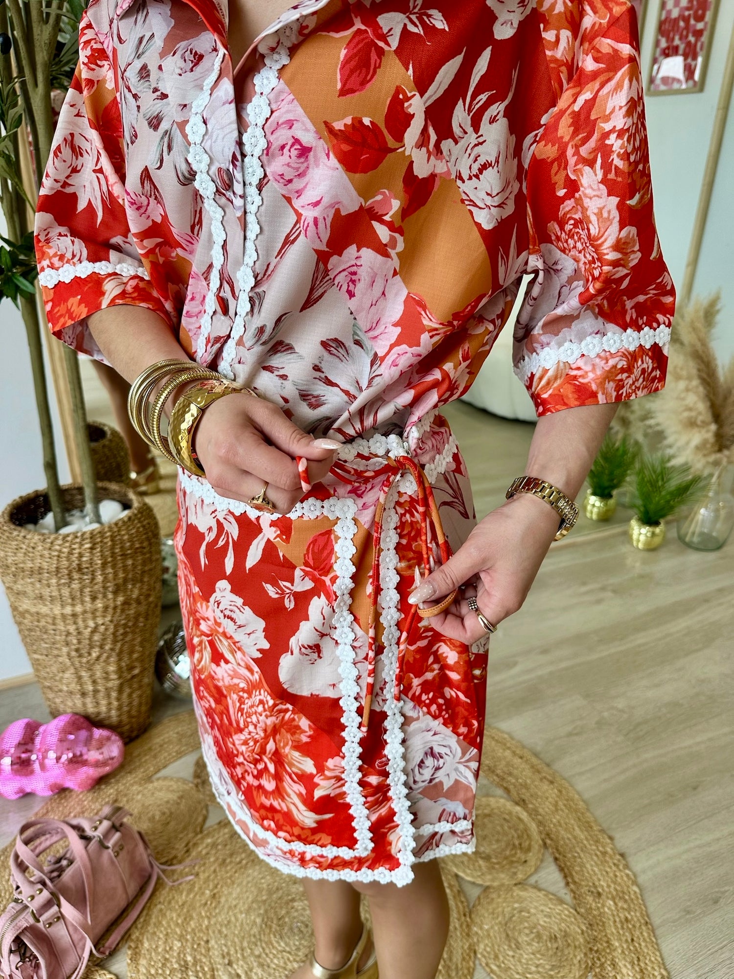 ENSEMBLE IMPRIME FLEUR "LUCIE"