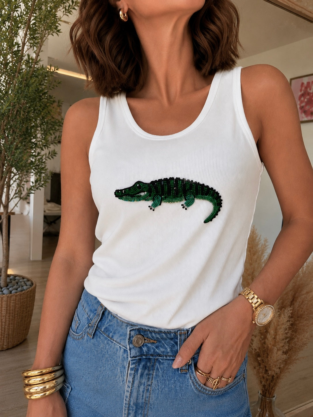 DÉBARDEUR CROCODILE "ANOUK"