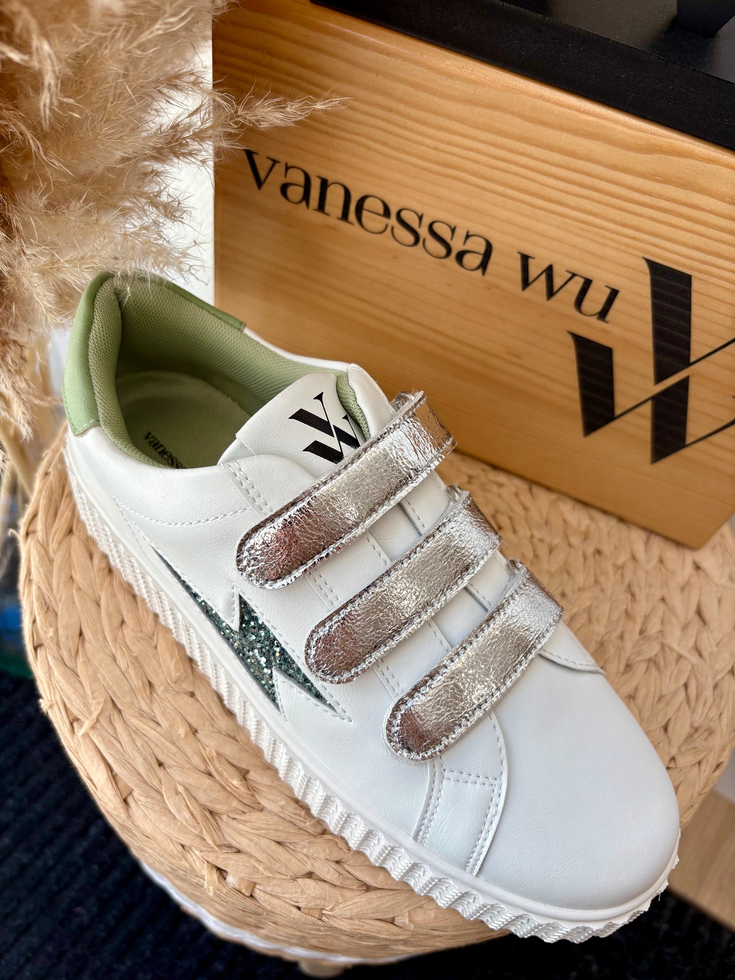 BASKETS "BONNIE" COULEUR VERT D'EAU