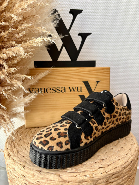 BASKETS "ALIA" COULEUR LÉOPARD SEMELLE NOIR
