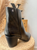 BOTTINES "AMANDINE" CUIR NOIR