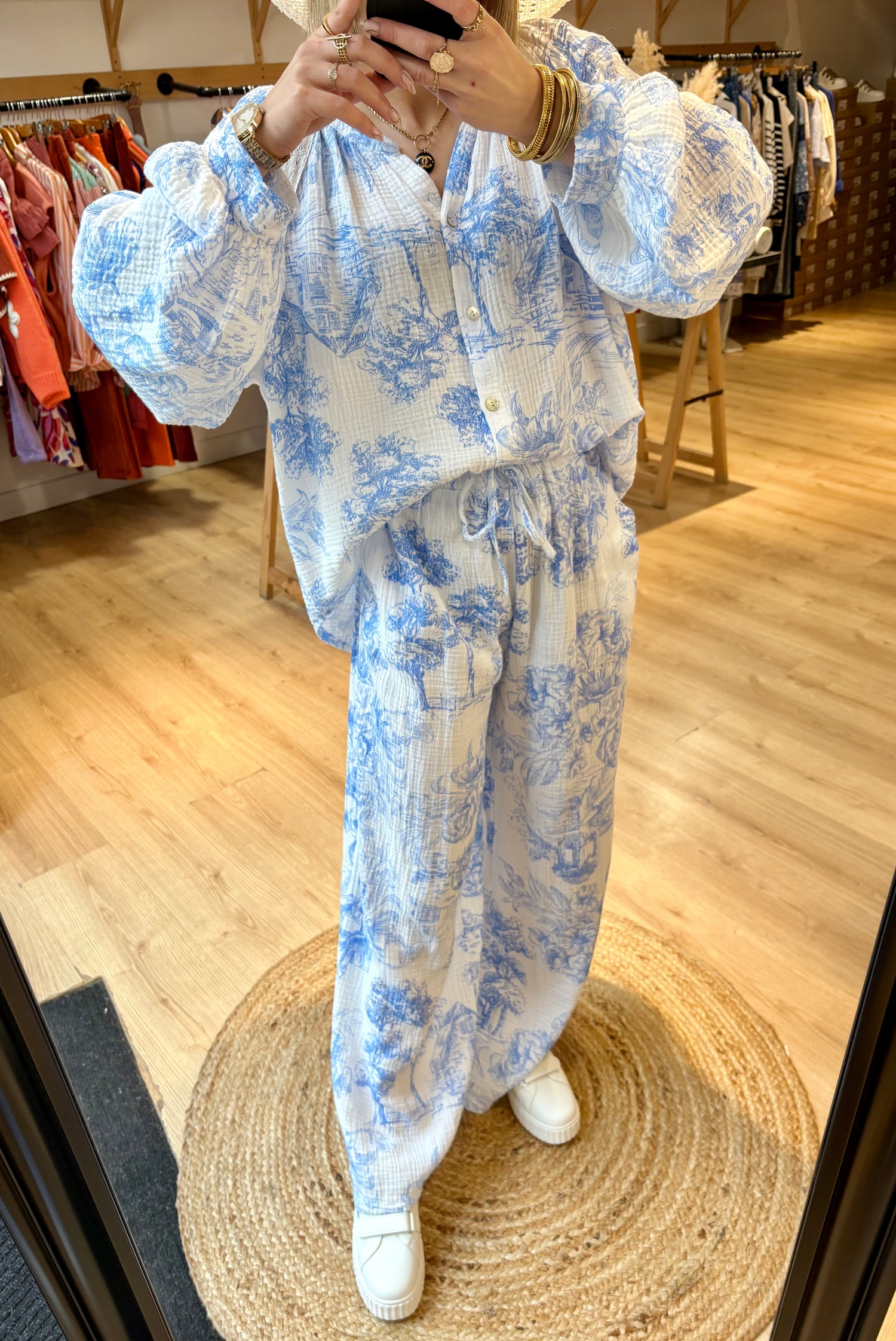 PANTALON "BEVERLY" BLEU