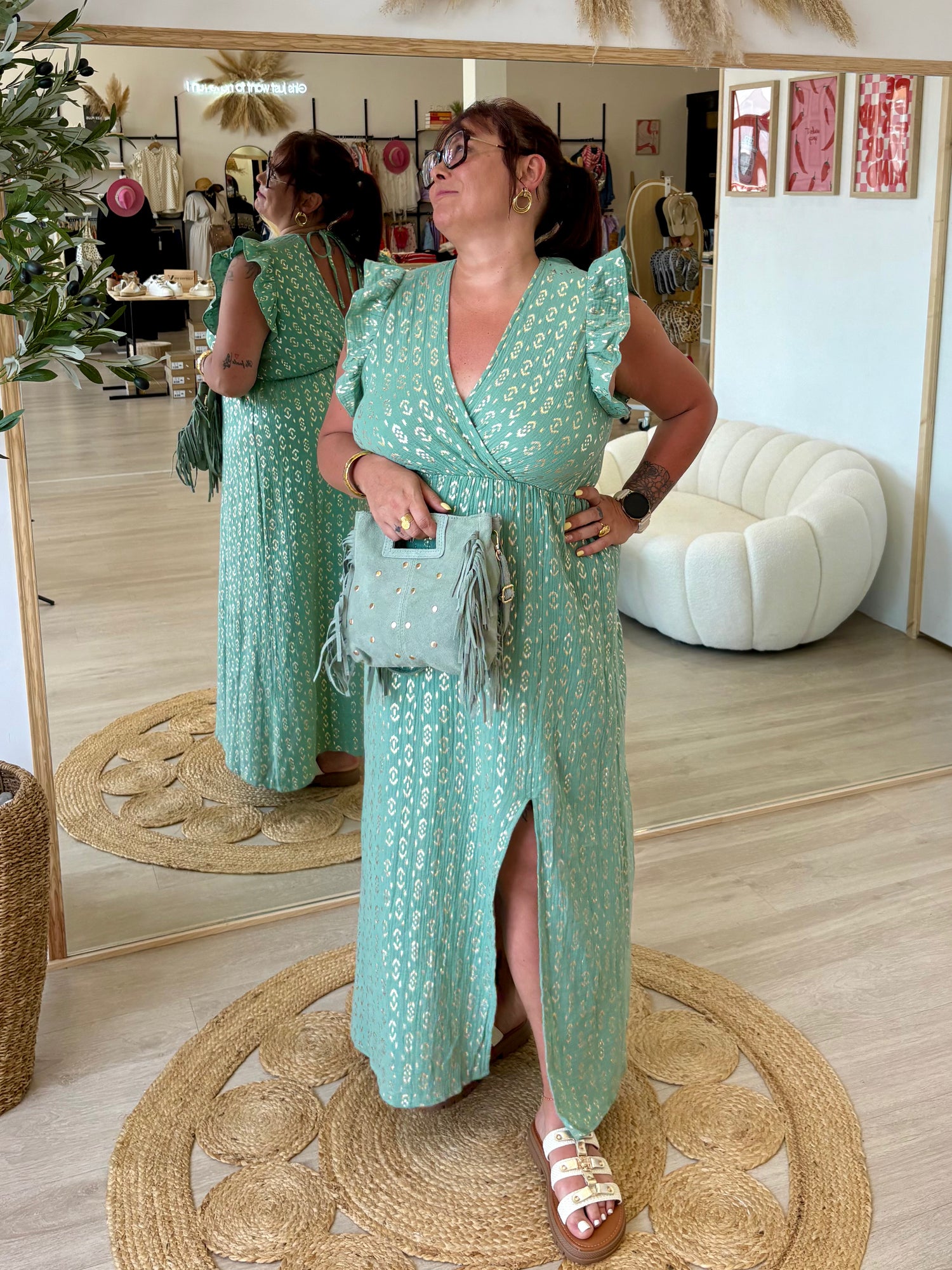 ROBE EN GAZE DE COTON "CYANA"