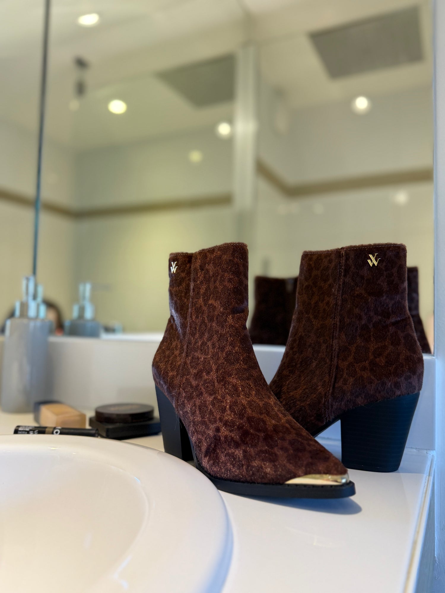 BOTTINE "AMANDINE" IMPRIMÉ LÉOPARD