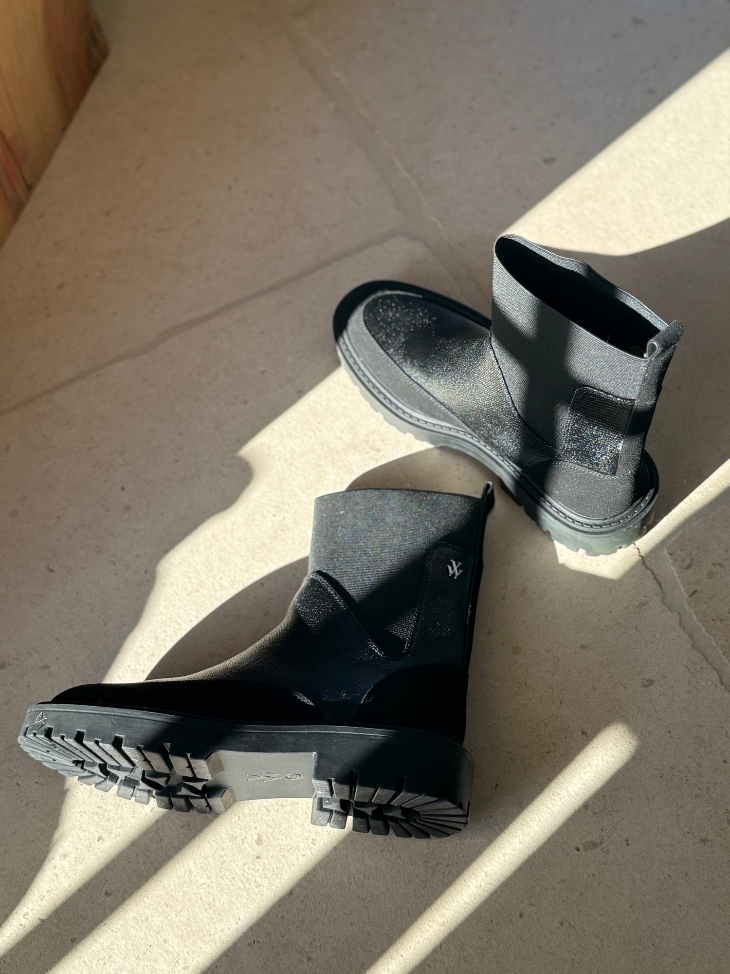 BOTTINE "ILARIA" BI-MATIÈRE NOIR